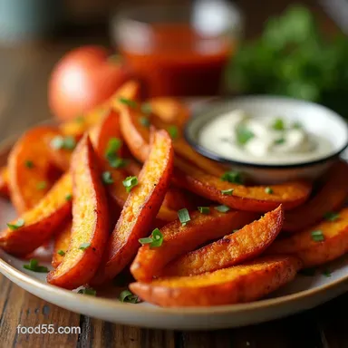 Perfectly Crispy Air Fryer Chipotle Sweet Potato Fries Recipe Card
