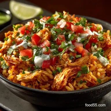 Chicken Taco Poblano Rice Bowls Smoky Weeknight Favorite Easy Recipe Card