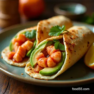 Chipotle Lobster and Avocado Wrap Gourmet Seafood Lunch Recipe Recipe Card