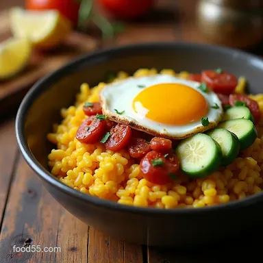 The Ultimate Smoky Chorizo Breakfast Bowls with Saffron Rice Recipe Card