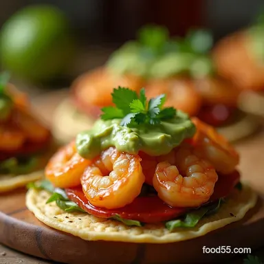 Easy Grilled Shrimp Tostadas with Zesty Avocado Crema Recipe Card