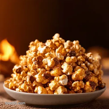 Smores Popcorn Campfire Crunch for Movie Night Recipe Card