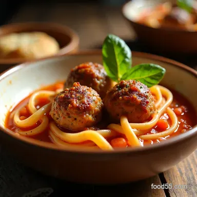 Spaghetti and Meatball Soup My Cozy Weeknight Comfort Recipe Recipe Card