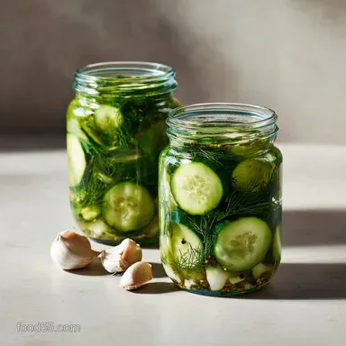 Quick Pickles: Crunchy Dill Garlic Refrigerator Recipe Recipe Card