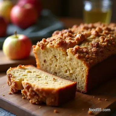 Properly Spiced Apple Loaf with Brown Butter Crumble Recipe Card
