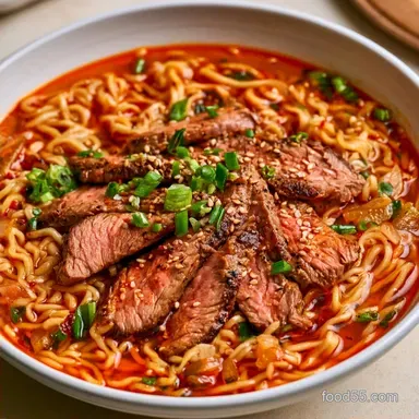 Spicy Beef Ramen in 14 Minutes