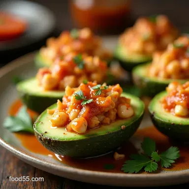 Spicy Crab Stuffed Avocado My SrirachaLime Avocado Boats Recipe Card