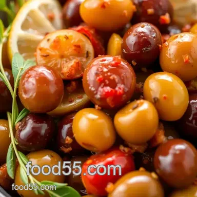 Spicy Marinated Olives with Aleppo Pepper: Easy Mediterranean Appetizer Recipe Recipe Card