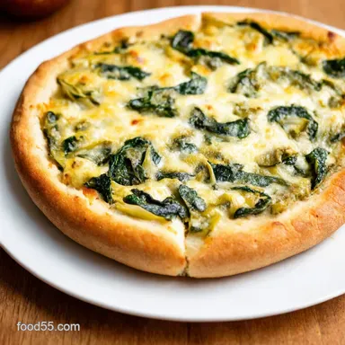 Spinach Artichoke French Bread Pizza Easy Cheesy Weeknight Favorite Recipe Card