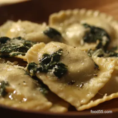 Spinach Ricotta Stuffed Pasta Ravioli Brown Butter Bliss