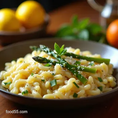 Foolproof Spring Asparagus Risotto with Lemon Zest Recipe Card
