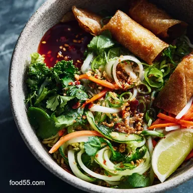 Spring Roll Meal Prep Bowls Fresh NonSoggy Lunch for Busy Days Recipe Card