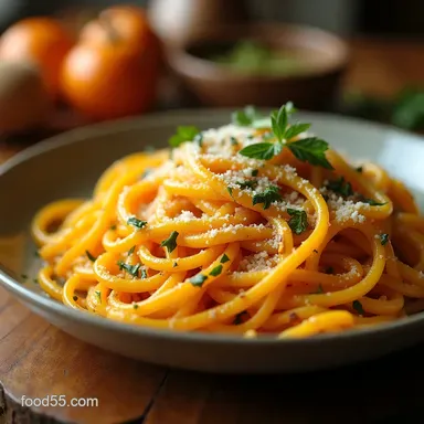 Butternut Squash Leek Parmesan Spaghetti Recipe Recipe Card