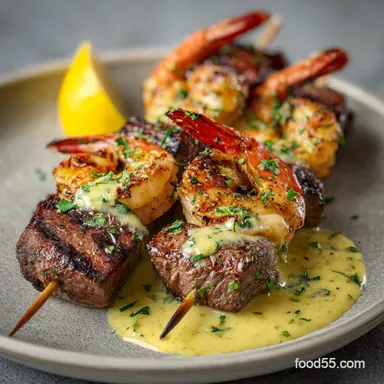 Grilled Steak & Shrimp Skewers for 4 Servings