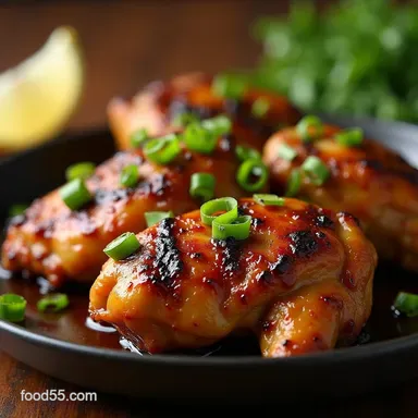 Foolproof Sticky FiveSpice Asian Grilled Chicken Thighs Recipe Card