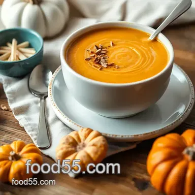 Cozy Autumn Nights: Creamy Stovetop Pumpkin Soup - Dairy-Free Recipe Recipe Card