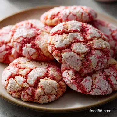 Strawberry Cake Mix Cookies: Seriously Soft Crinkle Recipe Recipe Card