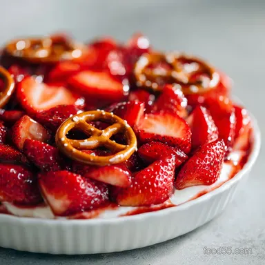 Recipe for Pretzel Salad Strawberry: Make-Ahead Dessert Recipe Card