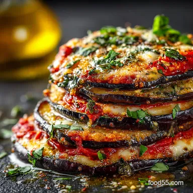 Stuffed Eggplant Parmesan Roasted Eggplant Boats with Ricotta Recipe Card