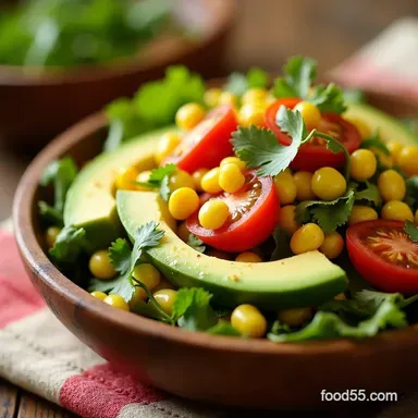 My Favorite Easy Corn Tomato Avocado Salad Summer LimeCilantro Recipe Card
