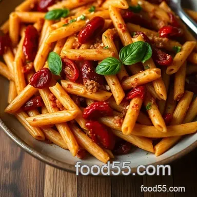 Sun-Dried Tomato Pesto Penne: My Weeknight Winner! Recipe Card