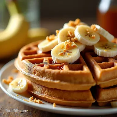 Sunny BananaOat Healthy 4Ingredient Waffles My GoTo Recipe Card