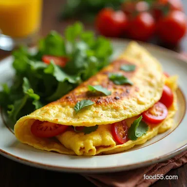 Sunny Wrap Omelet Breakfast Omelet Tortilla trend sans LowCarb Recipe Card