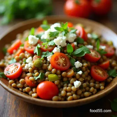 Flavorful Mediterranean Lentil Salad Recipe Easy Lunch Recipe Card