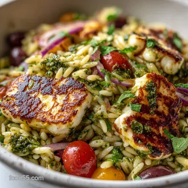 Summer Potluck Recipes: Travel-Ready Orzo Salad with Halloumi