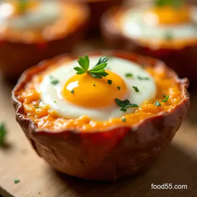 My GoTo Baked Sweet Potato Egg Cups Easy Sunshine Breakfast Recipe Card