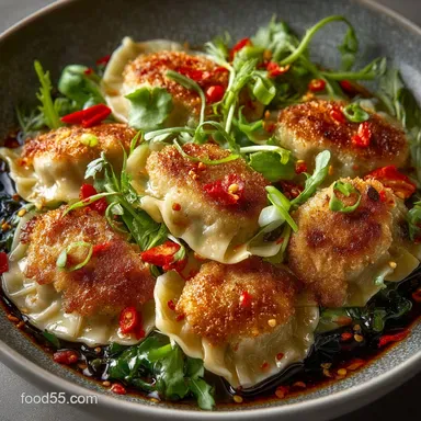 Ultimate Chicken and Shrimp Dumplings Potstickers or Steamed Recipe Card