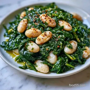 Swiss Chard White Beans for 4 Servings Recipe Card