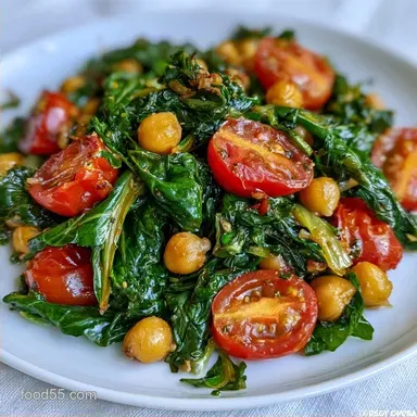 Swiss Chard with Garbanzo Beans for 4