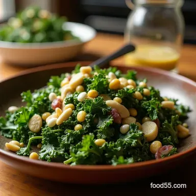 The Best Massaged Raw Kale Salad with LemonTahini Brightness Recipe Card