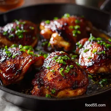 Teriyaki Chicken: Sticky, Sweet Savory Thighs Recipe Recipe Card
