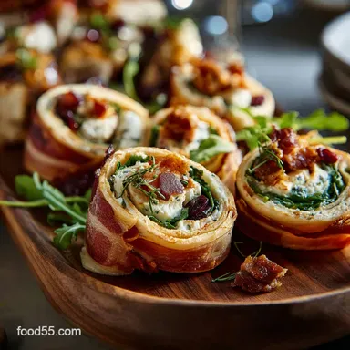 Thanksgiving Appetizers and Finger Foods: Elegant Make-Ahead Pinwheels Recipe Card