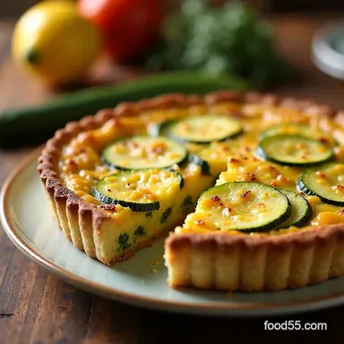 No Soggy Bottoms Easy Crustless Zucchini Pie Courgette Cheddar Recipe Card