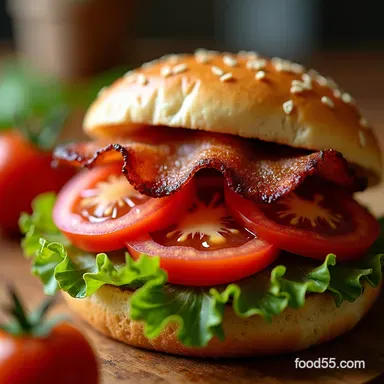 My Perfect BLT Crisp OvenBaked Bacon Ripe Tomato Mayo Recipe Card