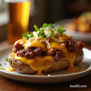 Ultimate Loaded Philly Cheesesteak Baked Potato Recipe Recipe Card