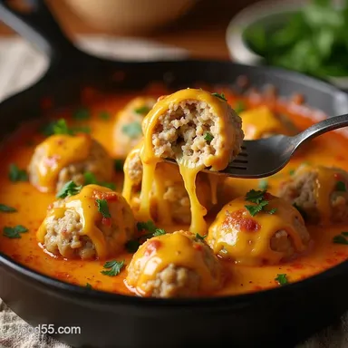 Cheesy Turkey Meatball Skillet Bake Easy OnePan Dinner Recipe Card