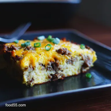 Sausage Cheese Breakfast Egg Casserole Brekkie Perfection Recipe Card