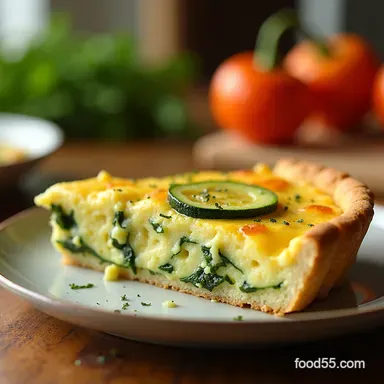 Three Cheese Zucchini Quiche My GoTo Golden Summer Custard Recipe Card