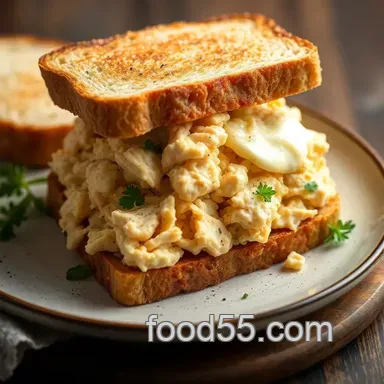 Easy 10-Minute Toast Creamy Chicken Sandwich for Cozy Lunches Recipe Card