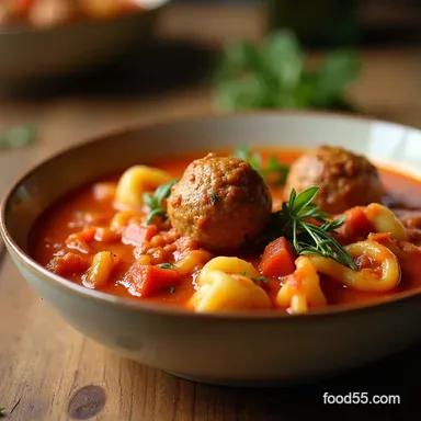 Speedy Italian Turkey Meatball Tortellini Soup Recipe Recipe Card