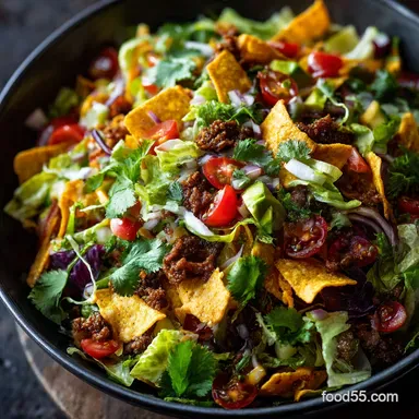 Dorito Taco Salad: Ultimate Crunch Fiesta Salad Recipe Recipe Card