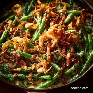 Creamy Green Bean Casserole: The Ultimate Scratch Recipe with Crispy Shallots Recipe Card