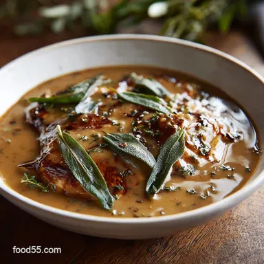 Thanksgiving Recipes: Rich Sage and Brown Butter Gravy, Ready in 40 Min Recipe Card