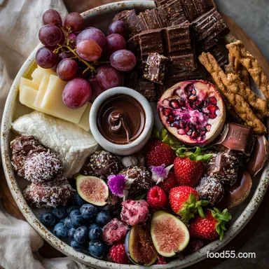 Valentine's Day Charcuterie Board for Chocolate and Fruit in 20 Minutes Recipe Card