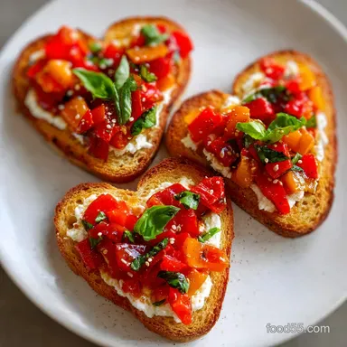 Valentines Day Appetizer and Food Idea with Roasted Red Peppers | Creamy Feta