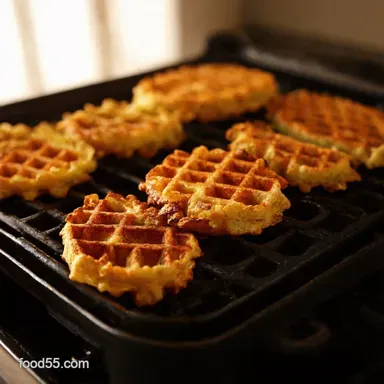Lets make Veggie Latkes in Waffle Iron So Crispy Recipe Card